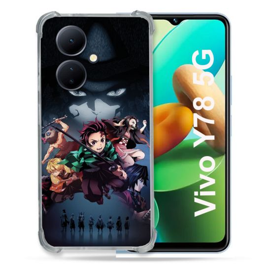 Coque Renforcée Pour Vivo V29 Lite 5G / Y78 5G Manga Demon Slayer Noir