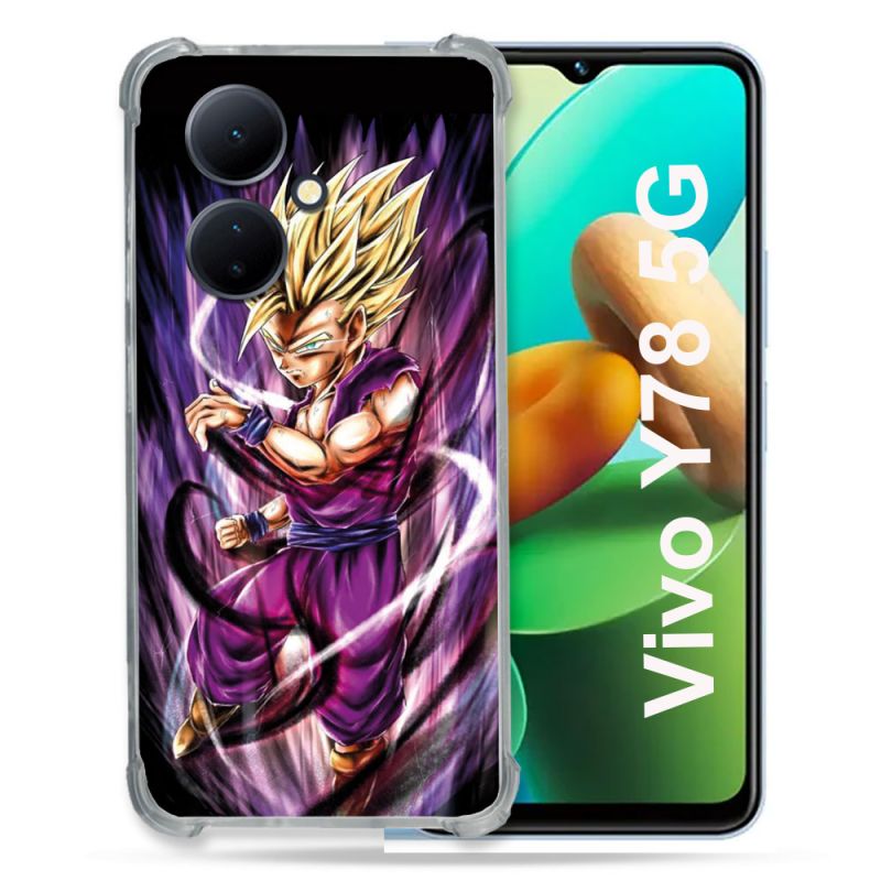 Coque Renforcée Pour Vivo V29 Lite 5G / Y78 5G Manga Dragon Ball Sangohan Violet