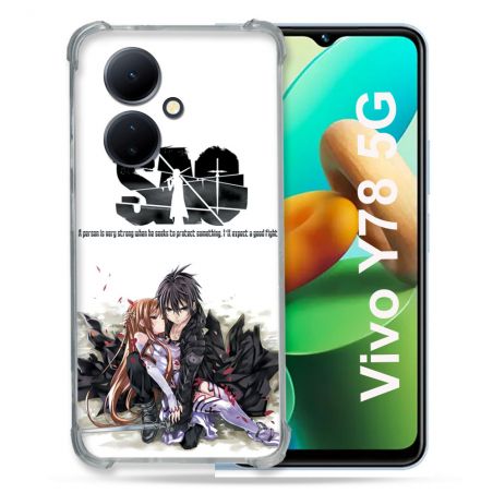 Coque Renforcée Pour Vivo V29 Lite 5G / Y78 5G Manga SAO sword Art Online Blanc