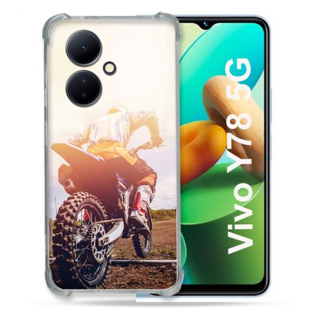 Coque Renforcée Pour Vivo V29 Lite 5G / Y78 5G Moto Cross Soleil