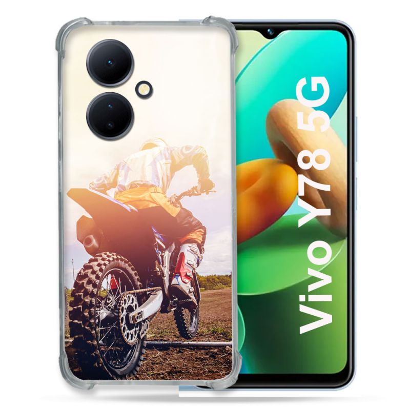 Coque Renforcée Pour Vivo V29 Lite 5G / Y78 5G Moto Cross Soleil
