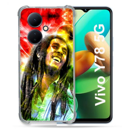 Coque Renforcée Pour Vivo V29 Lite 5G / Y78 5G Musique Bob Marley Color