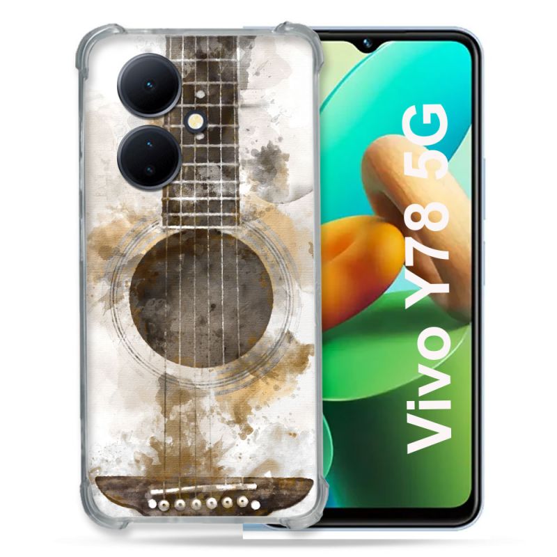 Coque Renforcée Pour Vivo V29 Lite 5G / Y78 5G Musique Guitare Tag