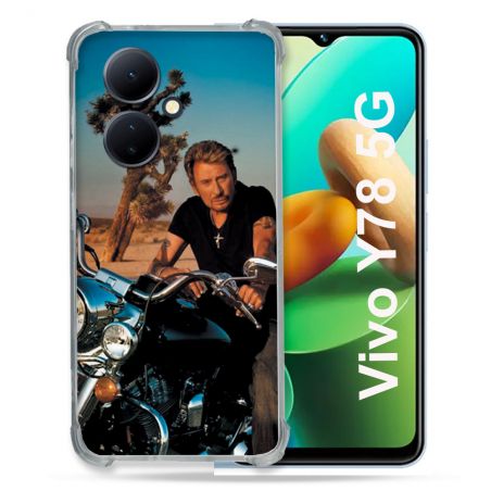 Coque Renforcée Pour Vivo V29 Lite 5G / Y78 5G Musique Johnny Hallyday Moto