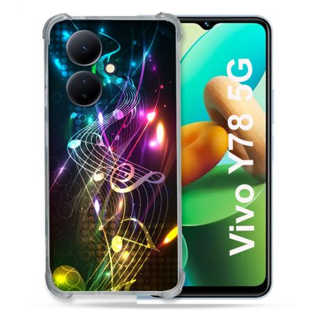 Coque Renforcée Pour Vivo V29 Lite 5G / Y78 5G Musique Partition Multicolore
