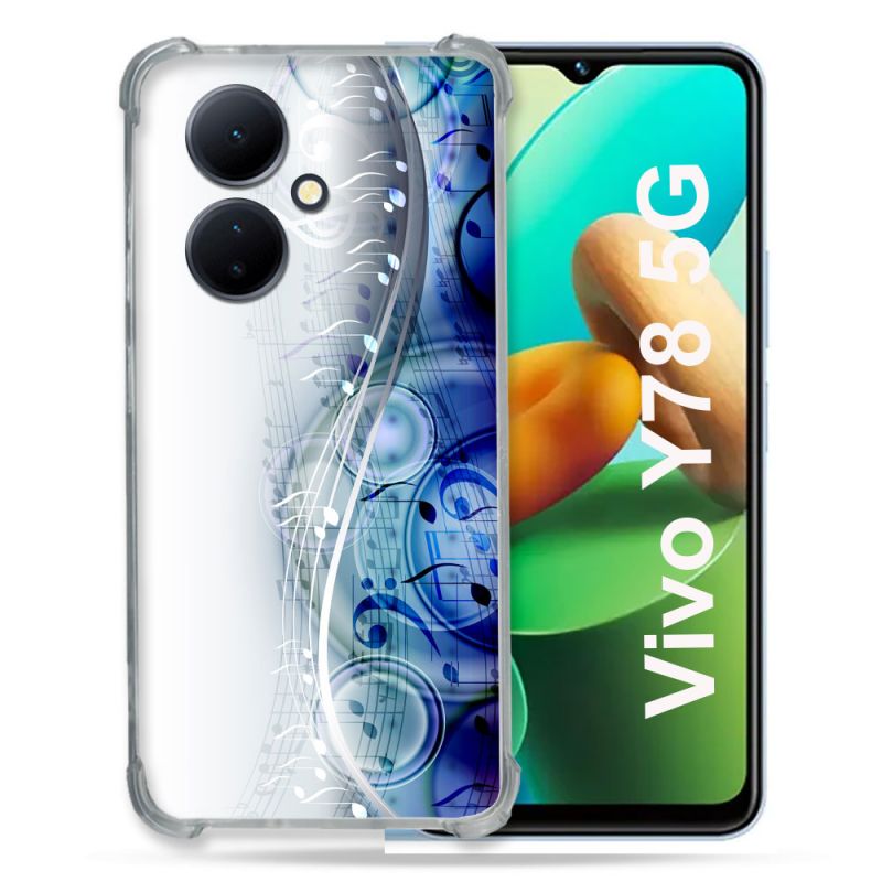 Coque Renforcée Pour Vivo V29 Lite 5G / Y78 5G Musique Partition Vague
