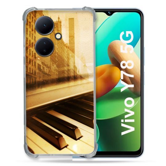 Coque Renforcée Pour Vivo V29 Lite 5G / Y78 5G Musique Piano Retro