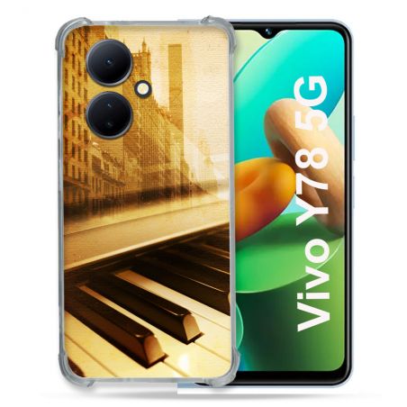 Coque Renforcée Pour Vivo V29 Lite 5G / Y78 5G Musique Piano Retro