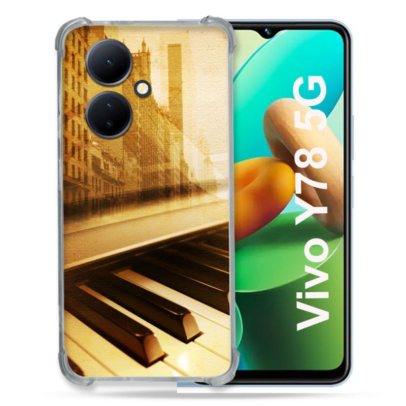 Coque Renforcée Pour Vivo V29 Lite 5G / Y78 5G Musique Piano Retro