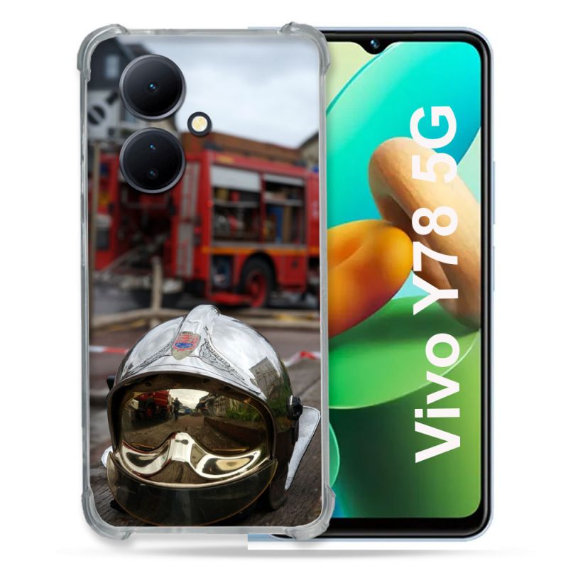 Coque Renforcée Pour Vivo V29 Lite 5G / Y78 5G Pompier Casque Camion