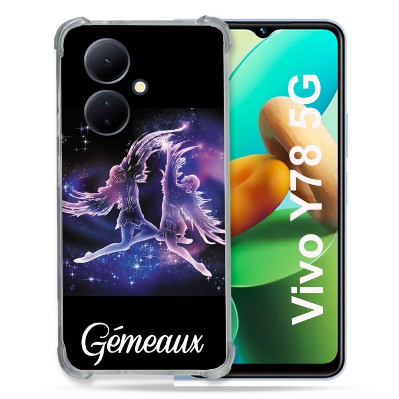Coque Renforcée Pour Vivo V29 Lite 5G / Y78 5G Signe Zodiaque 2 Gémeaux