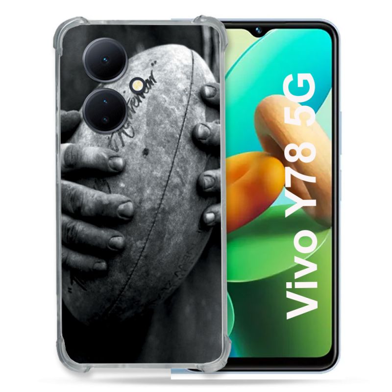 Coque Renforcée Pour Vivo V29 Lite 5G / Y78 5G Sport Rugby Ballon Vintage