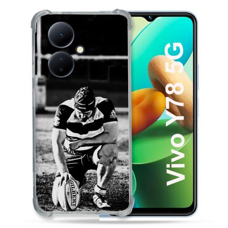 Coque Renforcée Pour Vivo V29 Lite 5G / Y78 5G Sport Rugby Noir Blanc