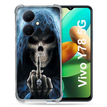 Coque Renforcée Pour Vivo V29 Lite 5G / Y78 5G Tete de Mort Doigt