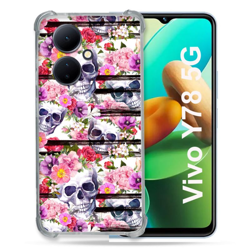 Coque Renforcée Pour Vivo V29 Lite 5G / Y78 5G Tete de Mort Pattern