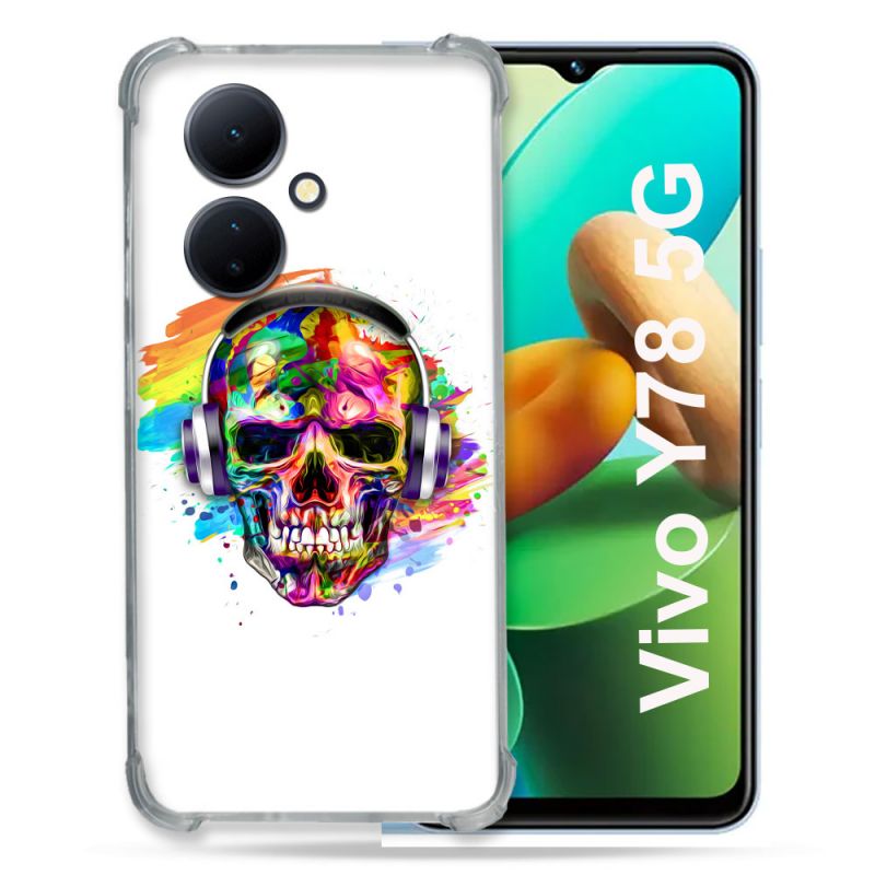 Coque Renforcée Pour Vivo V29 Lite 5G / Y78 5G Tete de Mort Tag