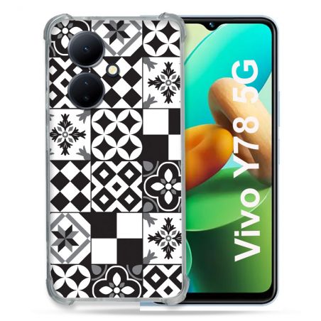 Coque Renforcée Pour Vivo V29 Lite 5G / Y78 5G Texture Carreau Ciment Noir