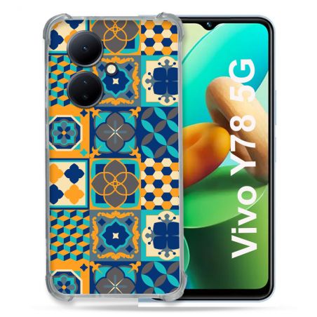 Coque Renforcée Pour Vivo V29 Lite 5G / Y78 5G Texture Carreau Ciment Orange