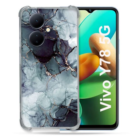Coque Renforcée Pour Vivo V29 Lite 5G / Y78 5G Texture Marbre Gris