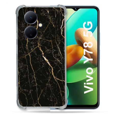 Coque Renforcée Pour Vivo V29 Lite 5G / Y78 5G Texture Marbre Noir