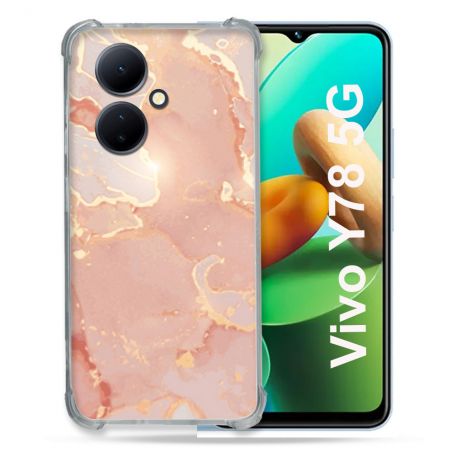 Coque Renforcée Pour Vivo V29 Lite 5G / Y78 5G Texture Marbre Rose