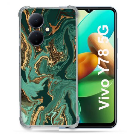 Coque Renforcée Pour Vivo V29 Lite 5G / Y78 5G Texture Marbre Vert