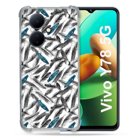 Coque Renforcée Pour Vivo V29 Lite 5G / Y78 5G Texture Plume Canard