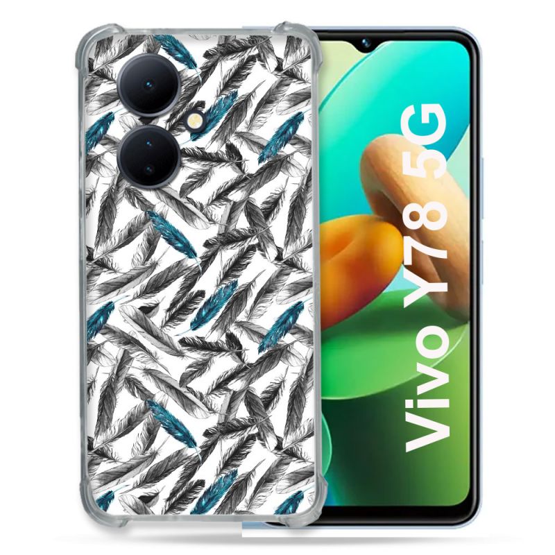 Coque Renforcée Pour Vivo V29 Lite 5G / Y78 5G Texture Plume Canard