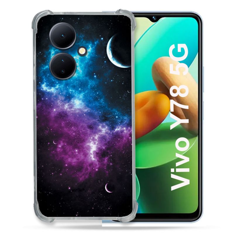 Coque Renforcée Pour Vivo V29 Lite 5G / Y78 5G Univers Bleu Violet