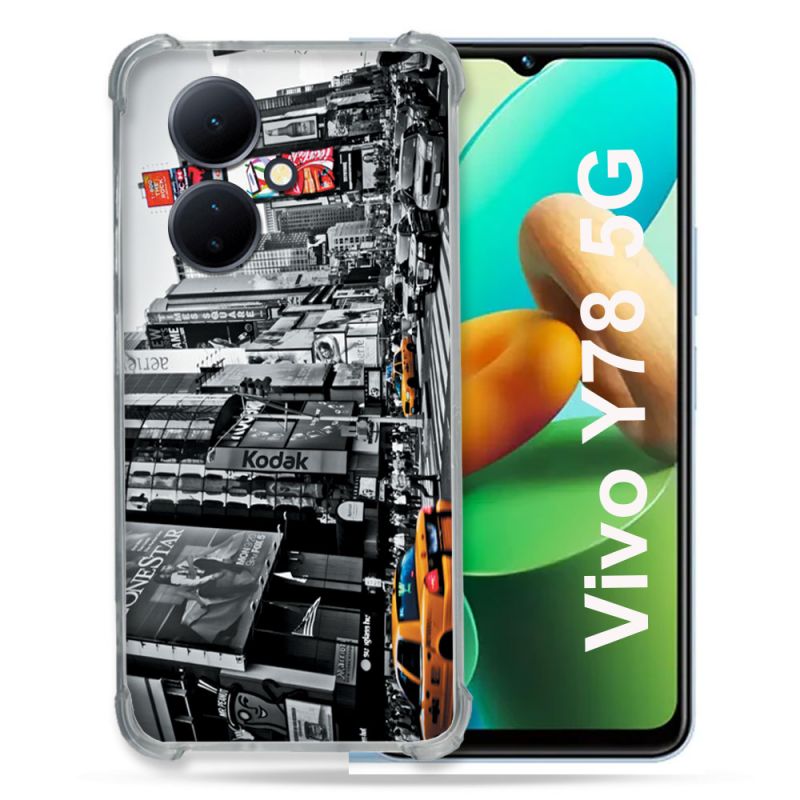 Coque Renforcée Pour Vivo V29 Lite 5G / Y78 5G Voyage Amerique USA New York Taxi