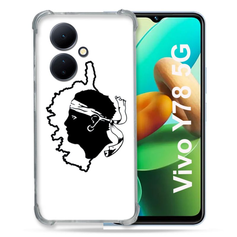 Coque Renforcée Pour Vivo V29 Lite 5G / Y78 5G Voyage Corse Blanc