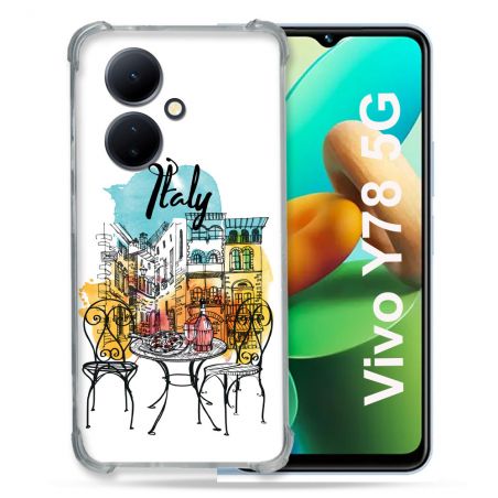 Coque Renforcée Pour Vivo V29 Lite 5G / Y78 5G Voyage Italie Vintage