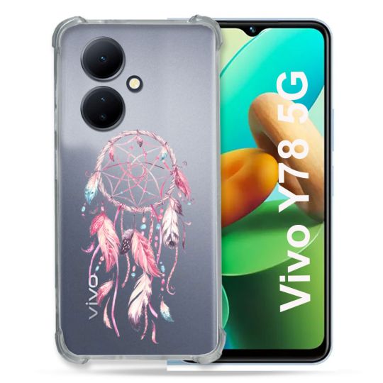 Coque Renforcée Transparente Pour Vivo V29 Lite 5G / Y78 5G Attrape Reve Rose