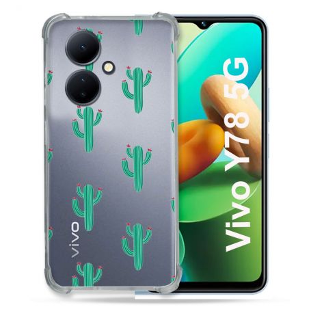 Coque Renforcée Transparente Pour Vivo V29 Lite 5G / Y78 5G Cactus