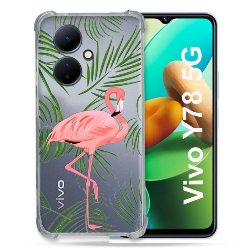 Coque Renforcée Transparente Pour Vivo V29 Lite 5G / Y78 5G Flamant Rose
