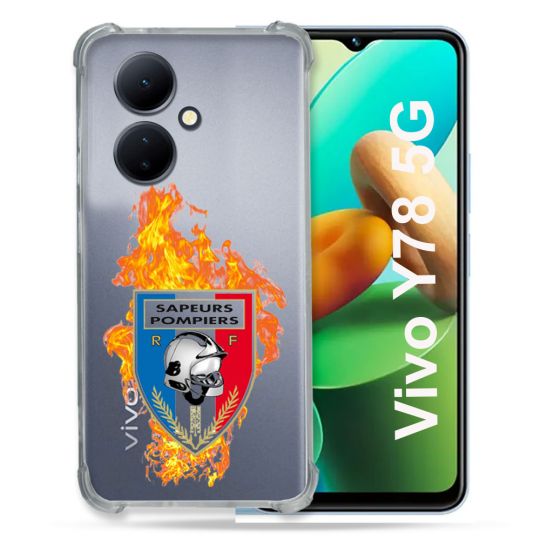 Coque Renforcée Transparente Pour Vivo V29 Lite 5G / Y78 5G Pompier Feu