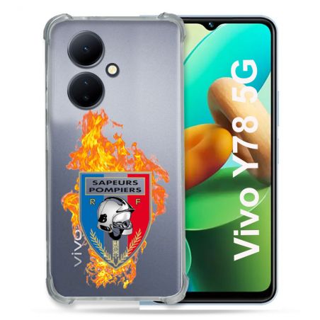 Coque Renforcée Transparente Pour Vivo V29 Lite 5G / Y78 5G Pompier Feu