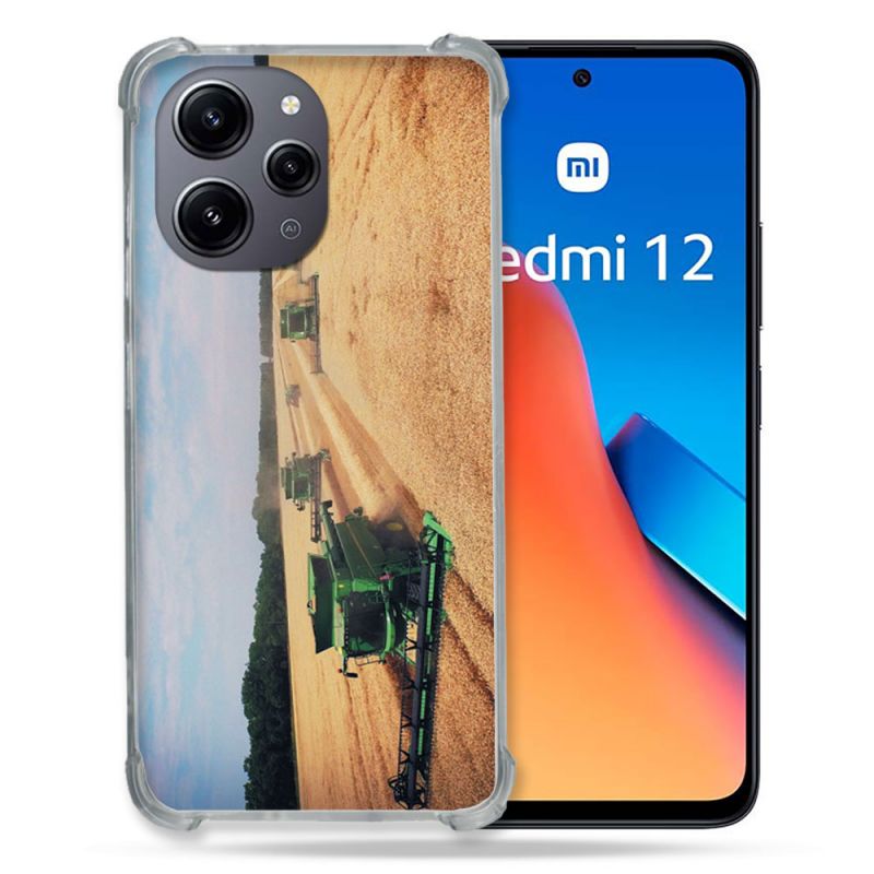 Coque Renforcée En Verre Trempé Pour Xiaomi Redmi 12 5G Agriculture Moissonneuse