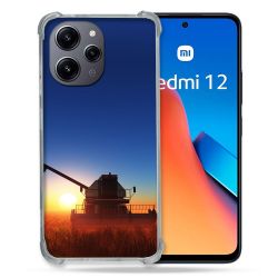 Coque Renforcée En Verre Trempé Pour Xiaomi Redmi 12 5G Agriculture Moissonneuse Soleil