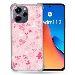 Coque Renforcée En Verre Trempé Pour Xiaomi Redmi 12 5G Amour Ptis Coeurs