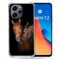 Coque Renforcée En Verre Trempé Pour Xiaomi Redmi 12 5G Animal Cheval Marron