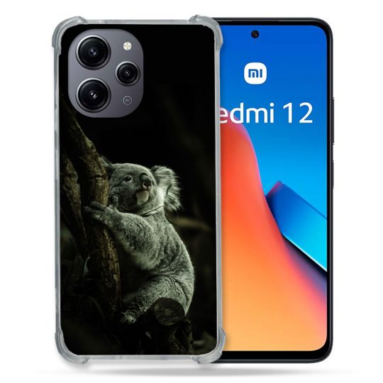 Coque Renforcée En Verre Trempé Pour Xiaomi Redmi 12 5G Animal Koala Noir