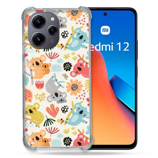 Coque Renforcée En Verre Trempé Pour Xiaomi Redmi 12 5G Animal Koala Pattern