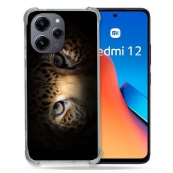 Coque Renforcée En Verre Trempé Pour Xiaomi Redmi 12 5G Animal Leopard Yeux