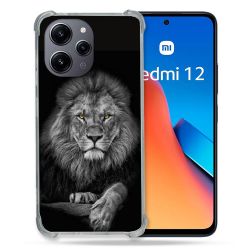 Coque Renforcée En Verre Trempé Pour Xiaomi Redmi 12 5G Animal Lion Majestueux