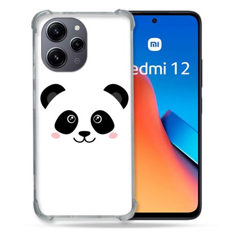 Coque Renforcée En Verre Trempé Pour Xiaomi Redmi 12 5G Animal Panda Blanc
