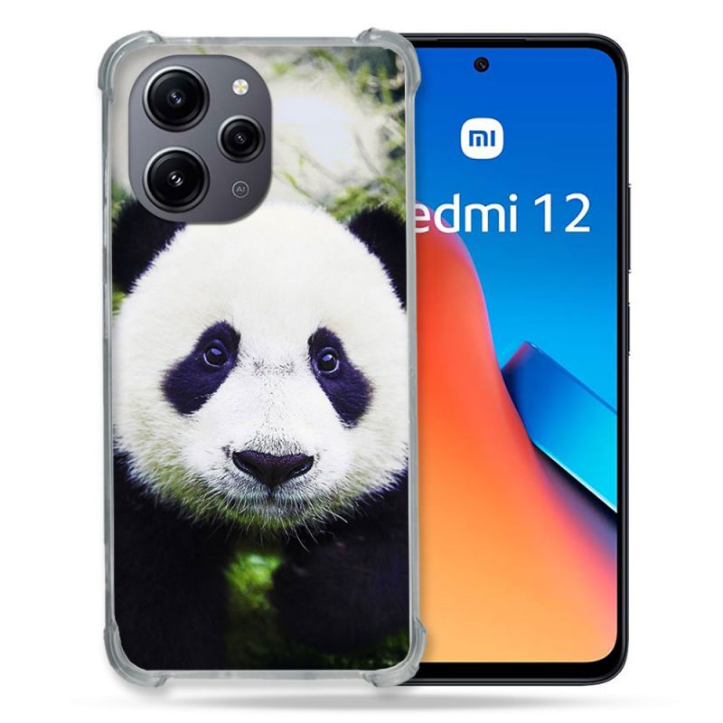 Coque Renforcée En Verre Trempé Pour Xiaomi Redmi 12 5G Animal Panda Color