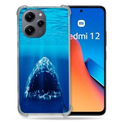 Coque Renforcée En Verre Trempé Pour Xiaomi Redmi 12 5G Animal Requin Dent