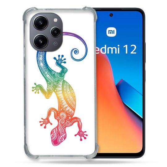 Coque Renforcée En Verre Trempé Pour Xiaomi Redmi 12 5G Animal Salamandre Color