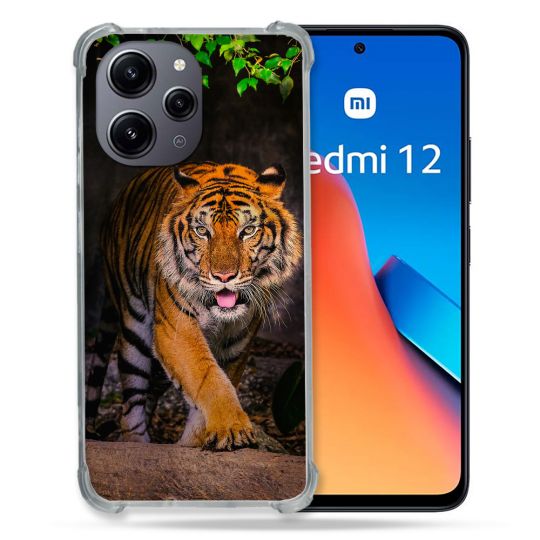 Coque Renforcée En Verre Trempé Pour Xiaomi Redmi 12 5G Animal Tigre Jungle